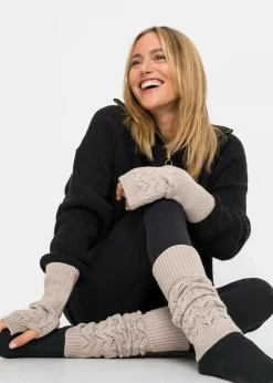 bonprix Handschuhe & Stulpen|Mützen, Caps & Hüte|Armstulpen und Beinstulpen (4-tlg-Set) taupe