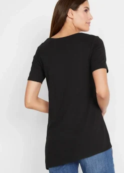 Asymetrisches Longshirt aus Baumwoll-Viskose-Mischung|bonprix Outlet
