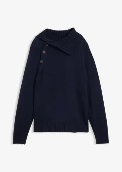 bonprix Pullover & Strickjacken|Strickmode|Asymmetrischer Pullover dunkelblau