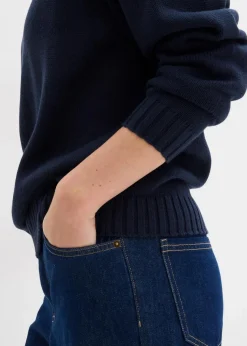 bonprix Pullover & Strickjacken|Strickmode|Asymmetrischer Pullover dunkelblau