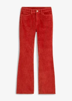 bonprix Hosen|Ausgestellte Cordhose karminrot
