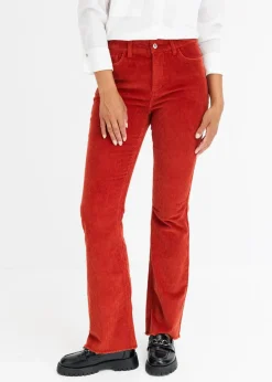 bonprix Hosen|Ausgestellte Cordhose karminrot