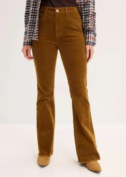 bonprix Hosen|Ausgestellte Cordhose cognac braun