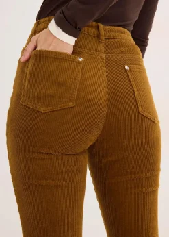 bonprix Hosen|Ausgestellte Cordhose cognac braun