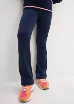 bonprix Mädchen 9-16 Jahre·Hosen & Leggings|Ausgestellte Jerseyhose mit angerauter Innenseite dunkelblau