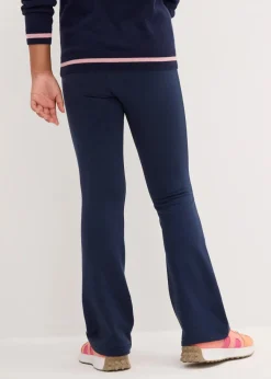 bonprix Mädchen 9-16 Jahre·Hosen & Leggings|Ausgestellte Jerseyhose mit angerauter Innenseite dunkelblau