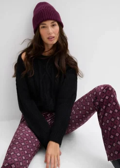 Ausgestellte Leggings aus softem Samt|bonprix