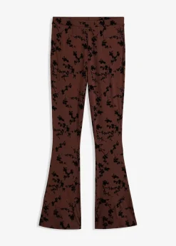 bonprix Bekleidung·Kleider|Hosen|Ausgestellte Leggings aus softer Viskose terrabraun/schwarz bedruckt