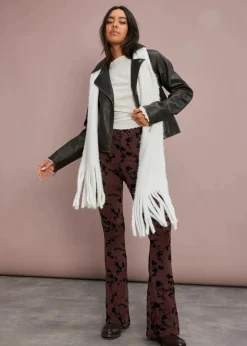 bonprix Bekleidung·Kleider|Hosen|Ausgestellte Leggings aus softer Viskose terrabraun/schwarz bedruckt