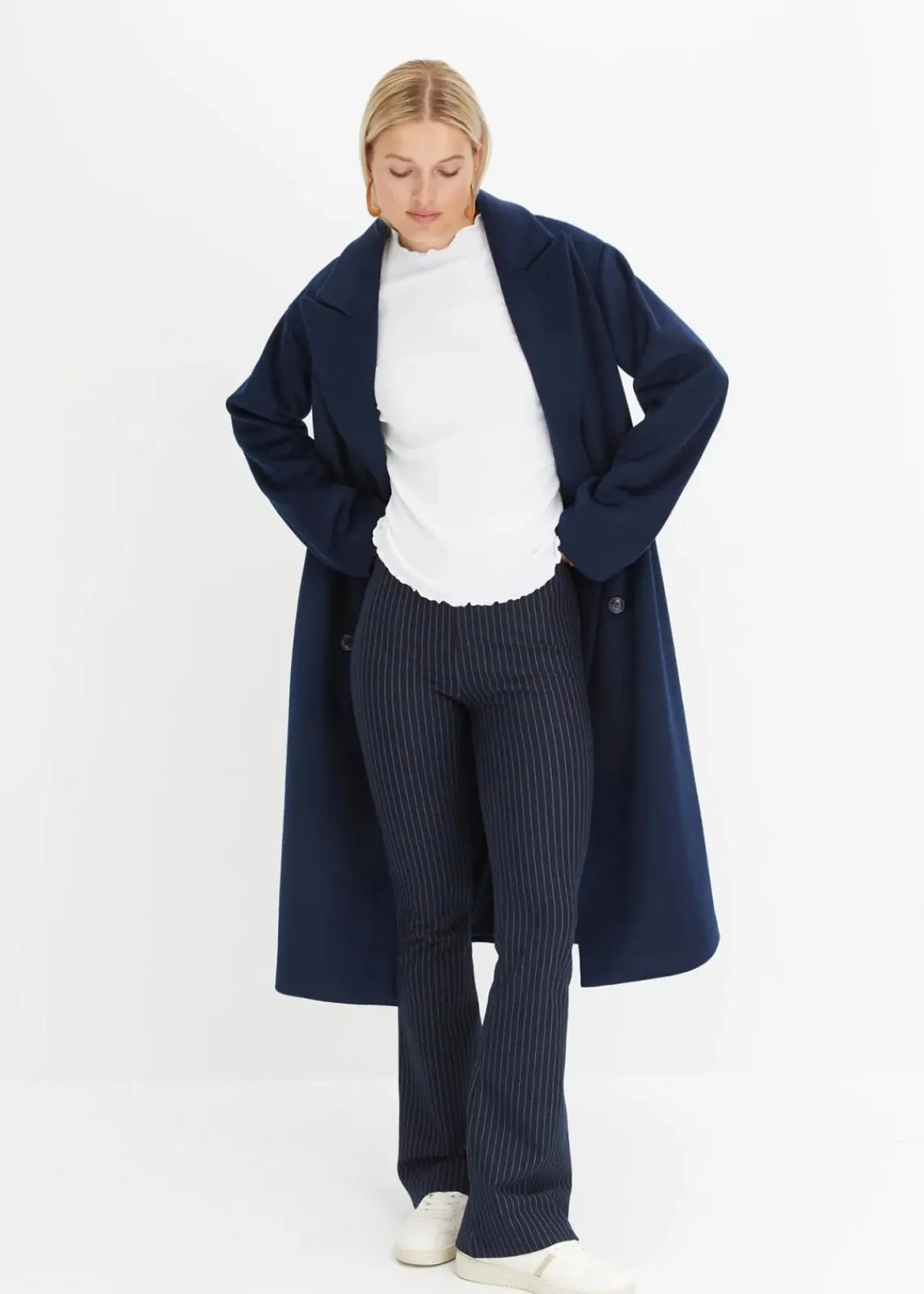 Ausgestellte Schlupfhose mit Nadelstreifen|bonprix Discount