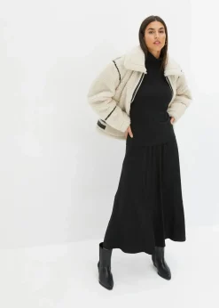 bonprix Röcke|Bekleidung·Sportbekleidung|ausgestellter Jersey-Rock schwarz