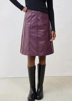 bonprix Bekleidung·Sportbekleidung|Röcke|Ausgestellter Lederrock aus Lammnappa weinrot