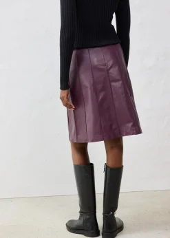 bonprix Bekleidung·Sportbekleidung|Röcke|Ausgestellter Lederrock aus Lammnappa weinrot