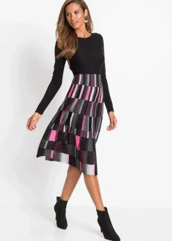 Ausgestelltes Jacquard-Strickkleid|bonprix New