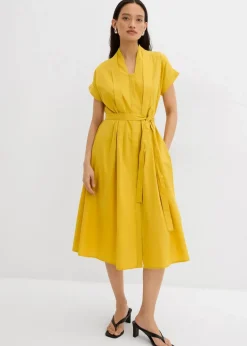 bonprix Kleider|Bekleidung·Pullover & Strickjacken|Ausgestelltes Kaftan-Kleid lemoncurry