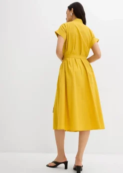 bonprix Kleider|Bekleidung·Pullover & Strickjacken|Ausgestelltes Kaftan-Kleid lemoncurry