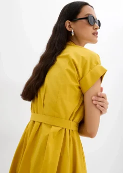 bonprix Kleider|Bekleidung·Pullover & Strickjacken|Ausgestelltes Kaftan-Kleid lemoncurry