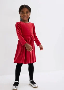 bonprix Mädchen 2-8 Jahre·Kleider & Röcke|Ausgestelltes Samtkleid chillirot