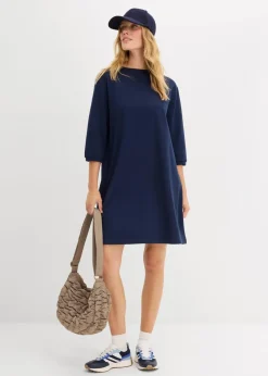 bonprix Basics|Sweat|Ausgestelltes Sweatkleid dunkelblau