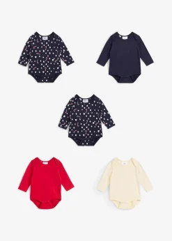 Baby Langarmbody aus reiner Bio-Baumwolle (5er Pack)|bonprix