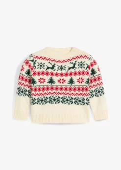 bonprix Shirts & Pullover|Baby Norweger-Pullover cremeweiß