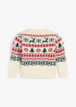 bonprix Shirts & Pullover|Baby Norweger-Pullover cremeweiß