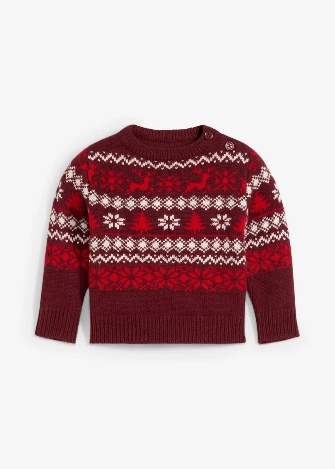 bonprix Shirts & Pullover|Baby Norweger-Pullover ahornrot