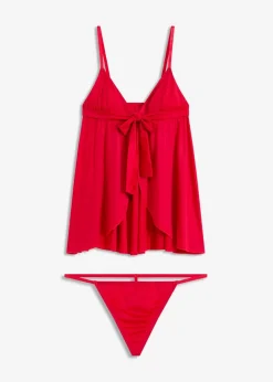 bonprix Wäsche·Erotikwäsche|Wäsche·Nachtwäsche|Babydoll + Höschen (2-tlg.Set) tiefrot
