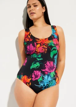 bonprix Nachhaltigere Materialien|Badeanzüge|Badeanzug schwarz floral