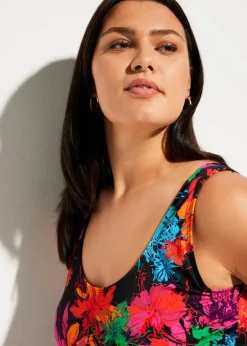 bonprix Nachhaltigere Materialien|Badeanzüge|Badeanzug schwarz floral