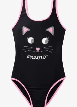 bonprix Jungen|Mädchen|Badeanzug schwarz/rosa