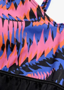 bonprix Nachhaltigere Materialien|Badeanzüge|Badeanzug mit Bein schwarz graphisch bedruckt