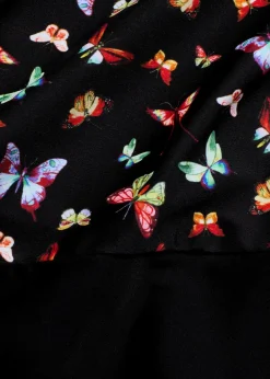 bonprix Nachhaltigere Materialien|Badeanzüge|Badeanzug mit Bein schwarz bedruckt