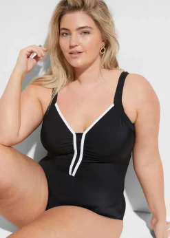 Badeanzug mit Paspel|bonprix Clearance