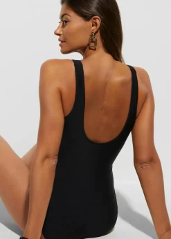 bonprix Badeanzüge|Bademode·Badeanzüge|Badeanzug mit platziertem Druck schwarz bedruckt