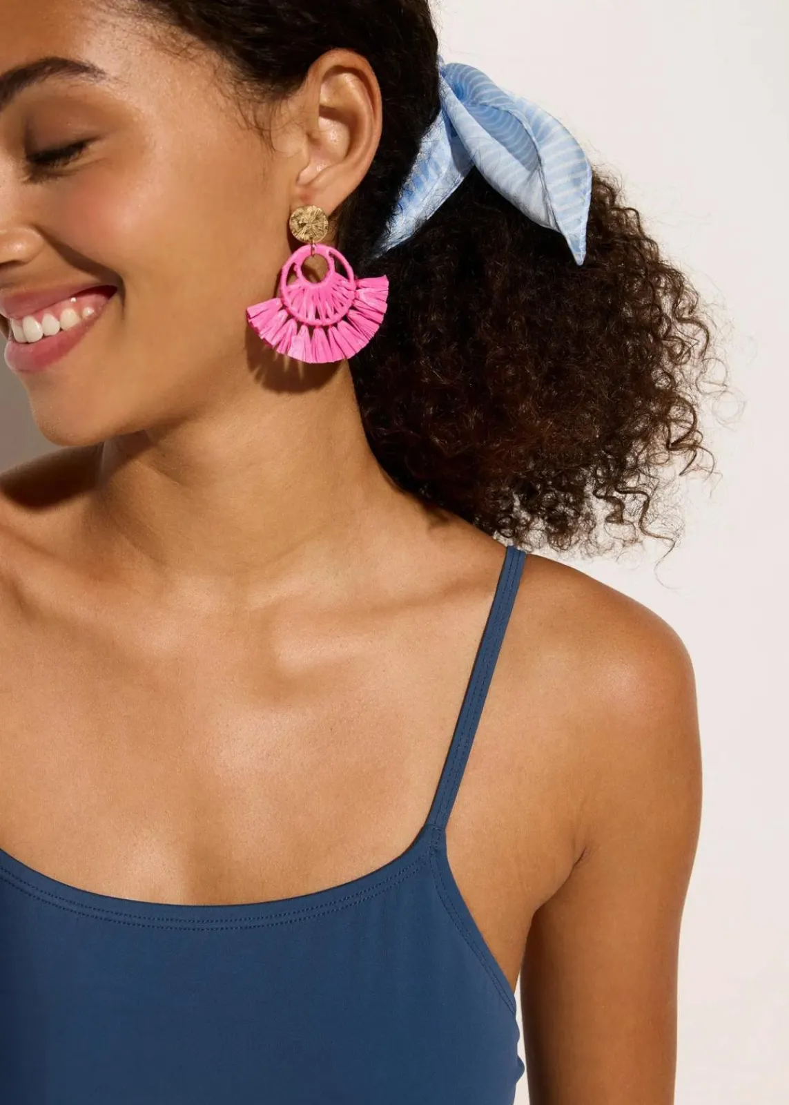 bonprix Nachhaltigere Materialien|Badeanzüge|Badeanzug mit Schnürung blau