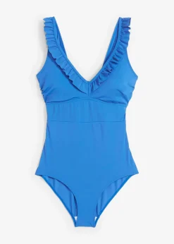 bonprix Nachhaltigere Materialien|Badeanzüge|Badeanzug mit Volants blau