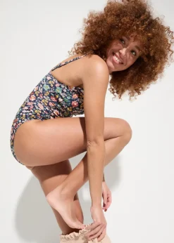 bonprix Nachhaltigere Materialien|Badeanzüge|Badeanzug schnelltrocknend dunkelblau floral