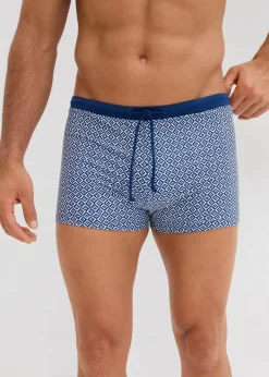 bonprix Strandmode|Badehosen|Badehose (2er Pack) Herren dunkelblau graphisch