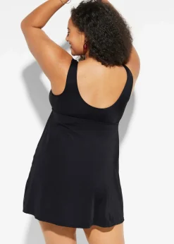 bonprix Nachhaltigere Materialien|Badekleider|Badekleid mit breiten Trägern schwarz graphisch