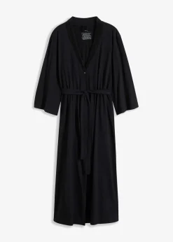 bonprix Bademäntel|Bademantel aus reiner Baumwolle schwarz
