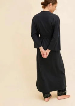 bonprix Bademäntel|Bademantel aus reiner Baumwolle schwarz