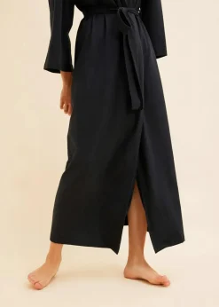 bonprix Bademäntel|Bademantel aus reiner Baumwolle schwarz