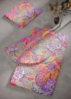 bonprix Badematten|Badematte mit Memory Schaum pink floral