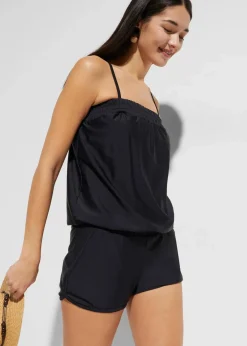 bonprix Bademode·Badeanzüge|Bademode·Bedeckende Bademode|Badeoverall mit Innenslip schwarz