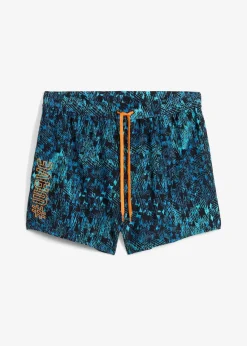 bonprix Strandmode|Badehosen|Badeshorts schwarz/grün graphisch