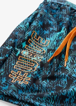 bonprix Strandmode|Badehosen|Badeshorts schwarz/grün graphisch