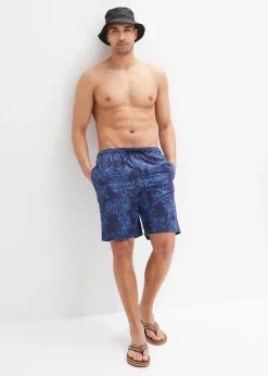 bonprix Große Größen|Badehosen|Badeshorts dunkelblau/blau floral