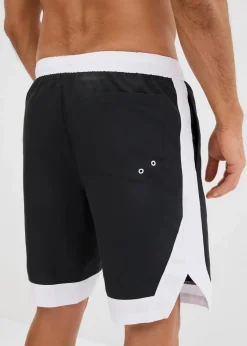 bonprix Große Größen|Badehosen|Badeshorts Herren schwarz/weiß