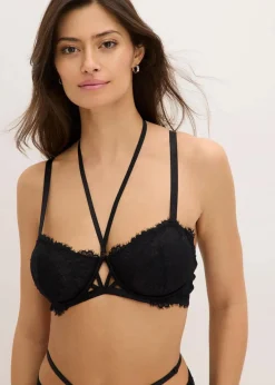 bonprix Große Cups D-H|Dessous|Balconette BH mit Bügel ohne Padding schwarz